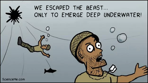 Drowning cartoon