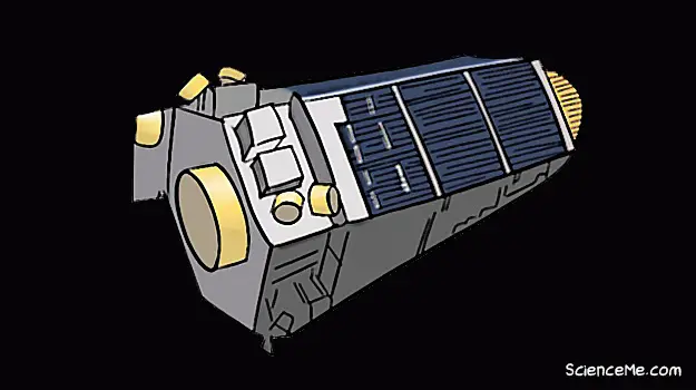 Cartoon illustration of NASA's Kepler Space Observatory searching for Earth-like exoplanets Cartoon illustration of NASA's Kepler Space Observatory searching for Earth-like exoplanets