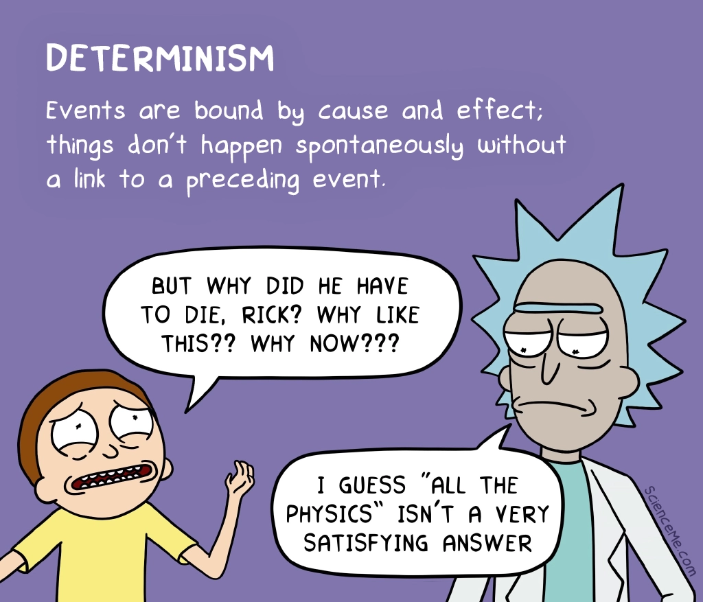 Determinism means our lives are bound by cause and effect