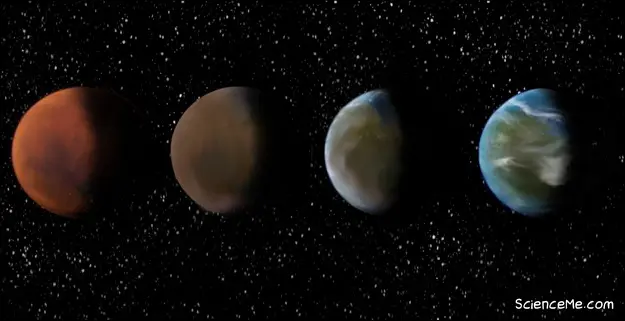 Illustration of terraforming Mars into an Earth-like planet Illustration of terraforming Mars into an Earth-like planet