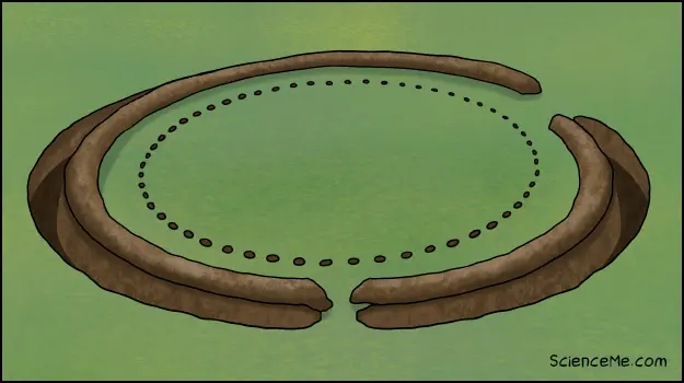 Illustration of the original Aubrey Holes at Stonehenge